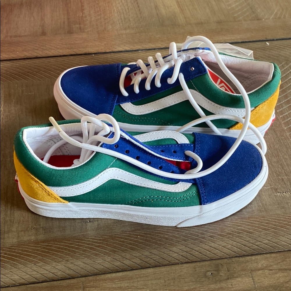 Vans Blue and Green Sneakers with Retro Design